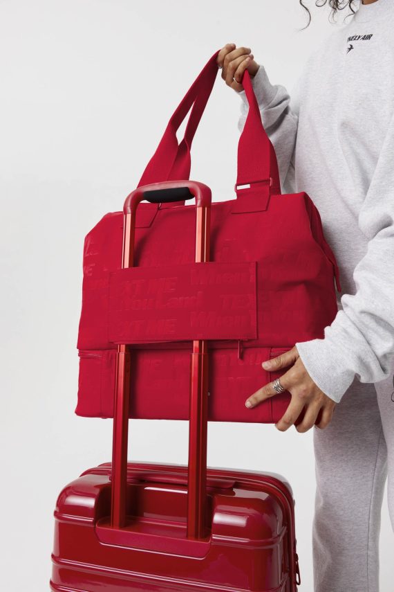 The Mini Weekender in Text Me Red - Image 4