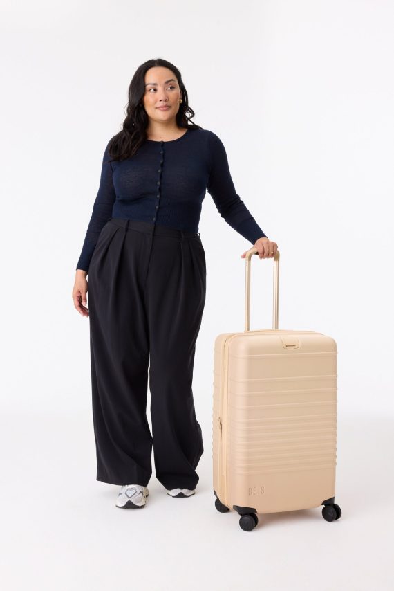 The Medium Check-In Roller in Beige - Image 5