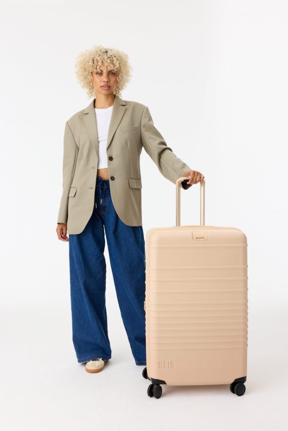The Large Check-In Roller in Beige - Image 4