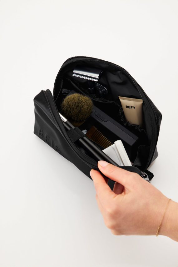 The Small Cosmetic Pouch in Black - Image 3