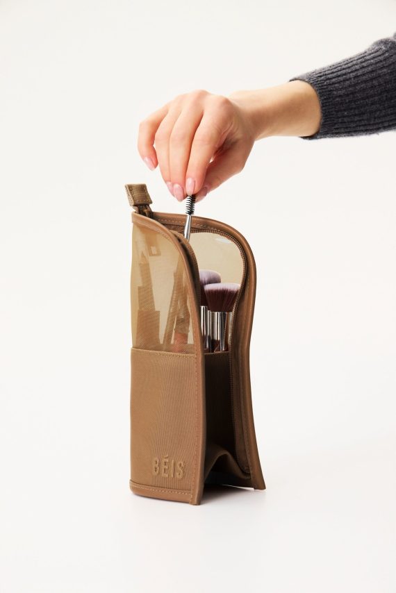 The Makeup Brush Pouch in Camel - Image 5