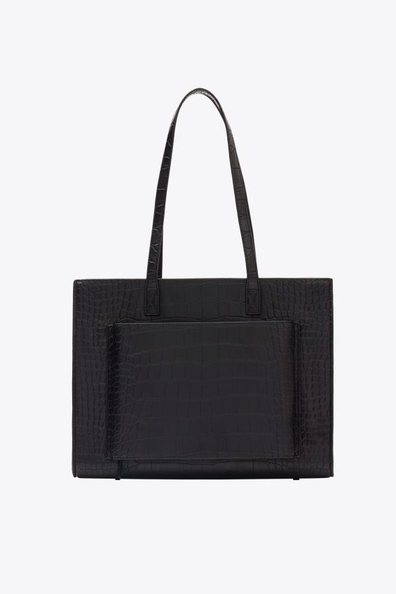 The Work Tote in Black Croc - Image 3
