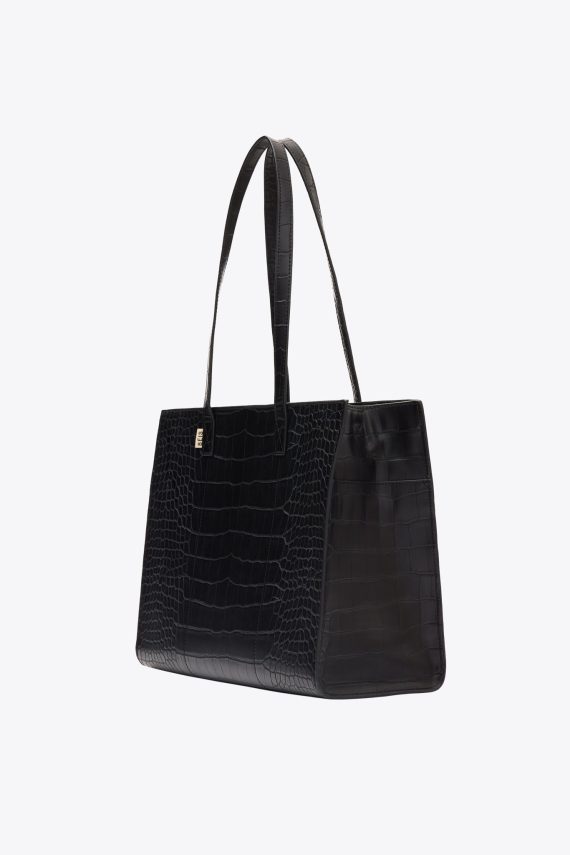 The Work Tote in Black Croc - Image 2
