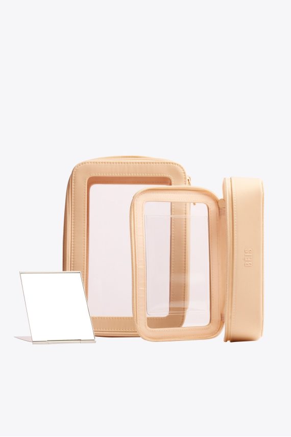 The In Flight Cosmetic Set in Beige - Image 2
