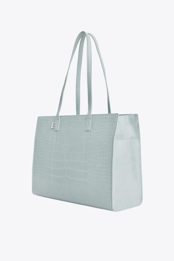 The Work Tote in Slate Croc - Image 2