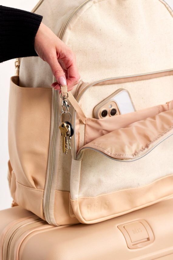 The Travel Backpack in Beige - Image 4