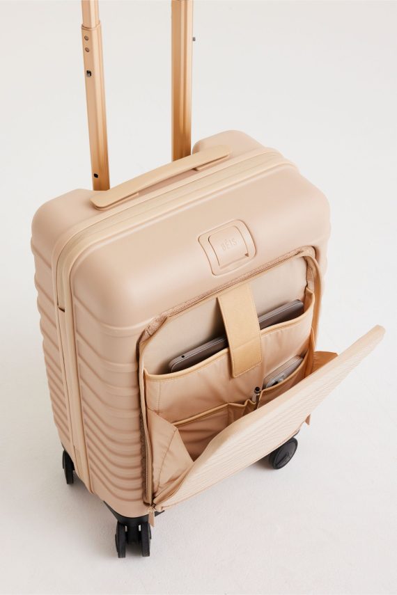 The Front Pocket Carry-On Roller in Beige - Image 4