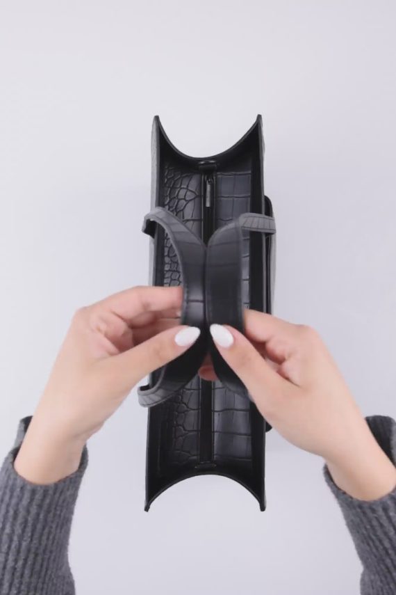 The Large Work Tote in Black Croc - Image 6