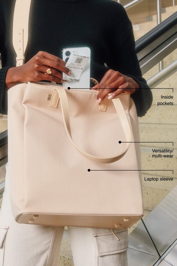 The Commuter Tote in Beige - Image 2