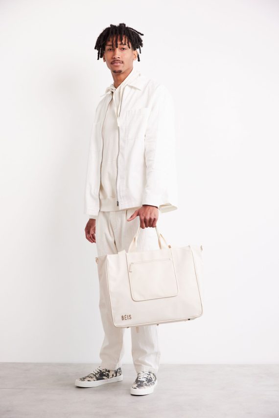 The East To West Tote in Beige - Image 6