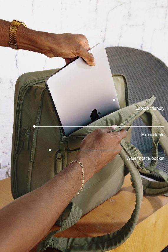 The Expandable Backpack in Olive - Image 2